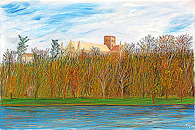 st albans abbey and verulamium park painting