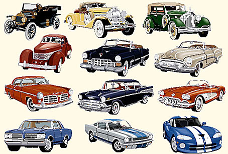 artwork for American car calender